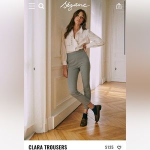 Sezane Clara trousers in red/blue check